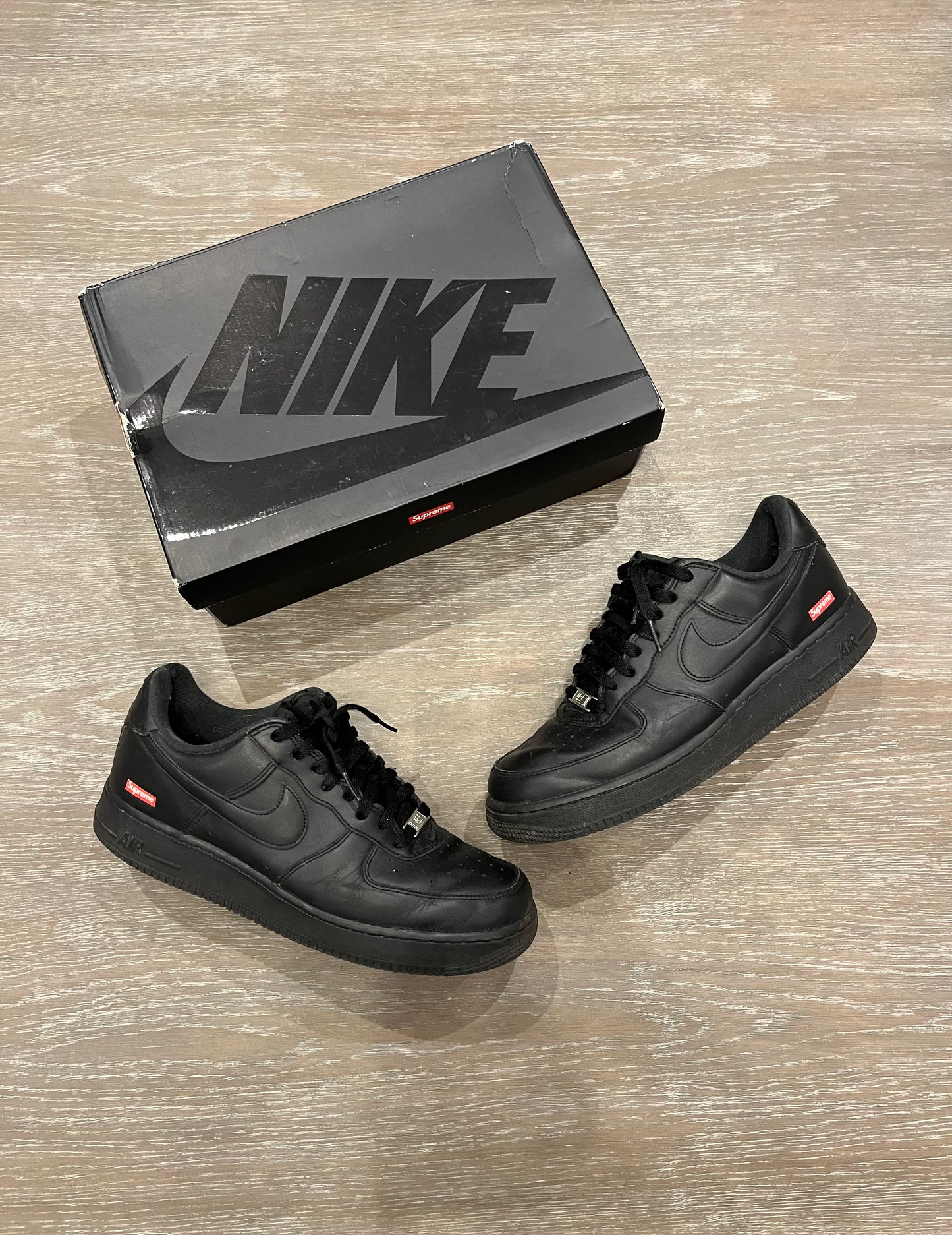 Supreme Air Force 1s Black